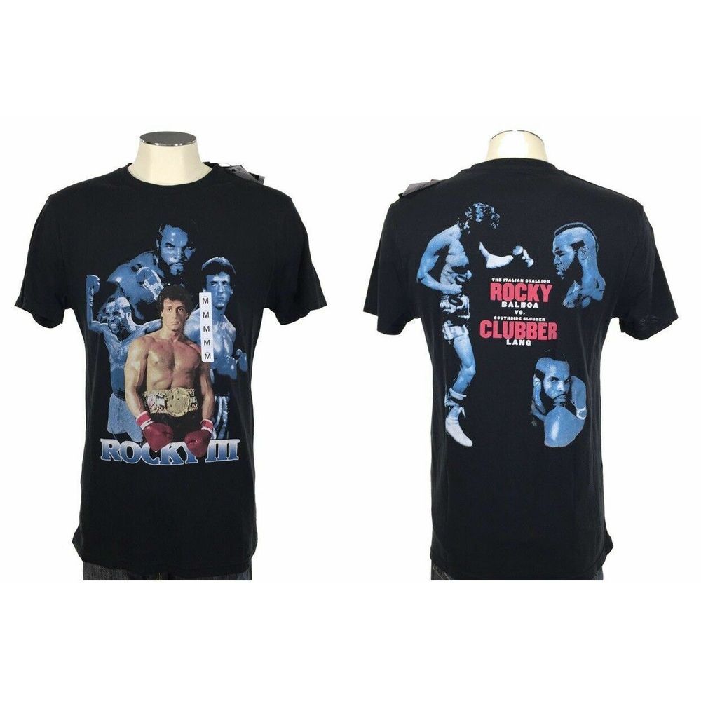 NWT Rocky 3 Boxing Movie T Shirt M Italian Stallion Balboa Clubber Lang Mr T Men
